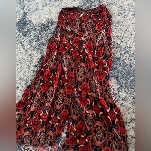 Free People Fiery Red and Navy Skirt